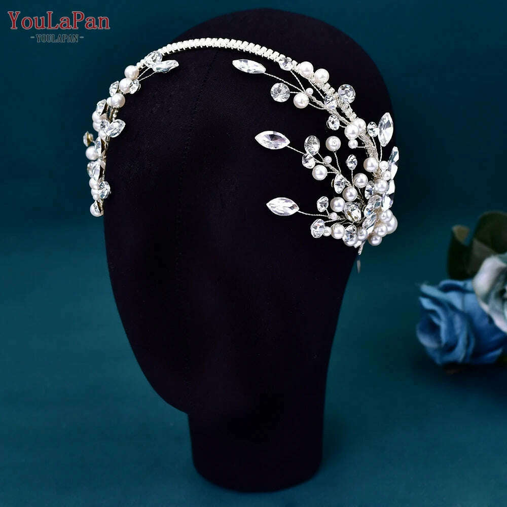 KIMLUD, YouLaPan Wedding Headband for Bride Rhinestone Bridal Hair Accessories Bridesmaid Headpiece Party Woman Headdress Jewelry HP588, HP582 / CHINA, KIMLUD APPAREL - Womens Clothes