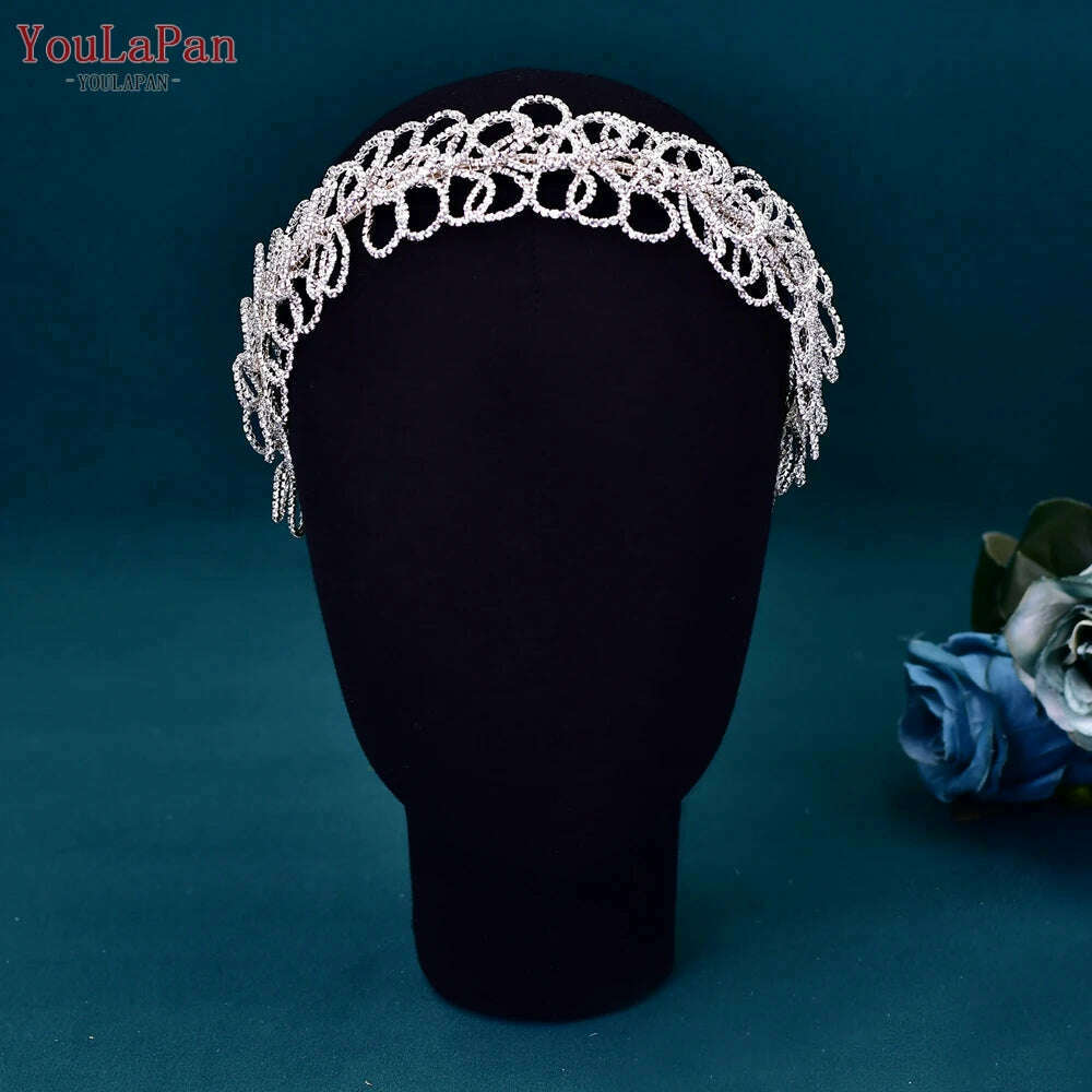 KIMLUD, YouLaPan Wedding Headband for Bride Rhinestone Bridal Hair Accessories Bridesmaid Headpiece Party Woman Headdress Jewelry HP588, hp583 / CHINA, KIMLUD APPAREL - Womens Clothes