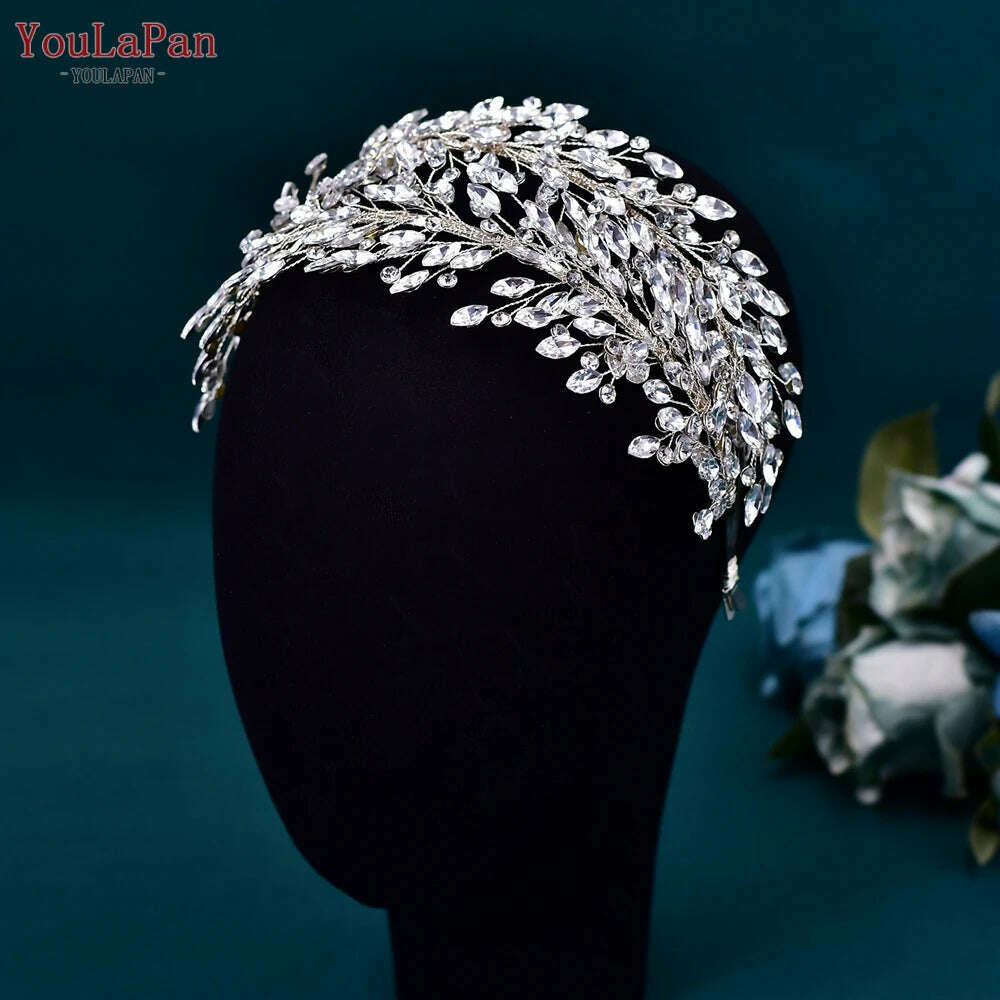 KIMLUD, YouLaPan Wedding Headband for Bride Rhinestone Bridal Hair Accessories Bridesmaid Headpiece Party Woman Headdress Jewelry HP588, HP588 / CHINA, KIMLUD APPAREL - Womens Clothes