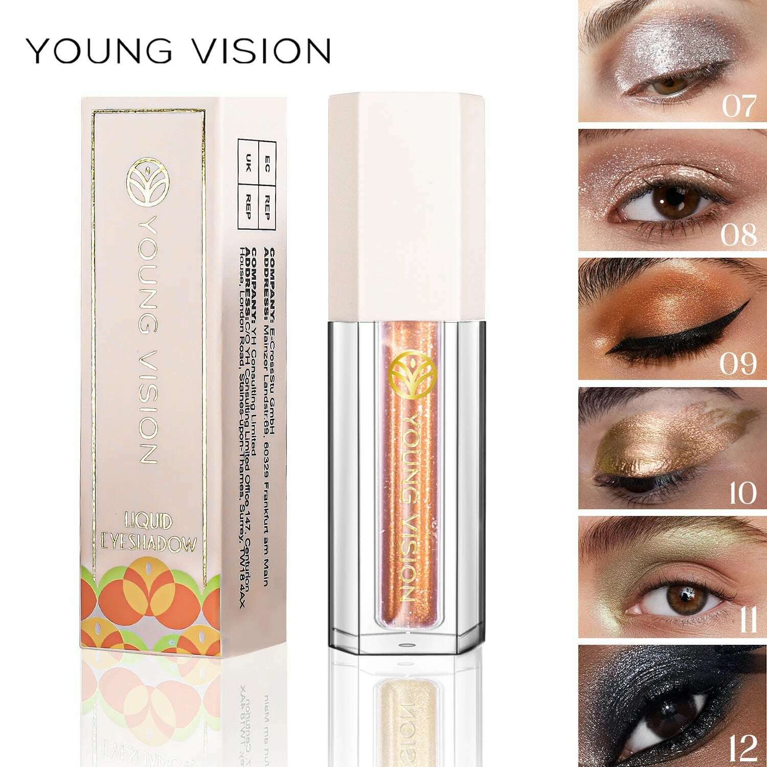 YOUNG VISION 12 Color Shining eye shadow Pearl Polarization Brightening Liquid eye shadow Liquid - KIMLUD