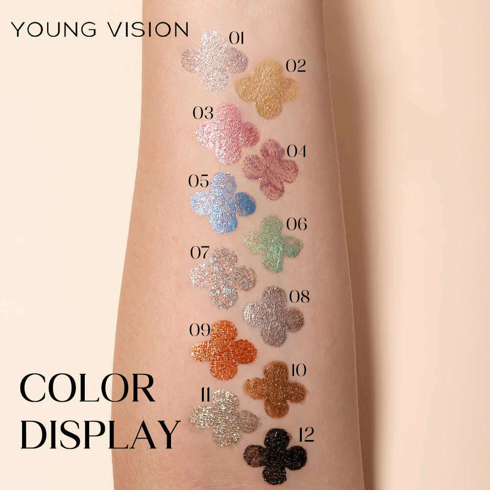 KIMLUD, YOUNG VISION 12 Color Shining eye shadow Pearl Polarization Brightening Liquid eye shadow Liquid, KIMLUD Womens Clothes