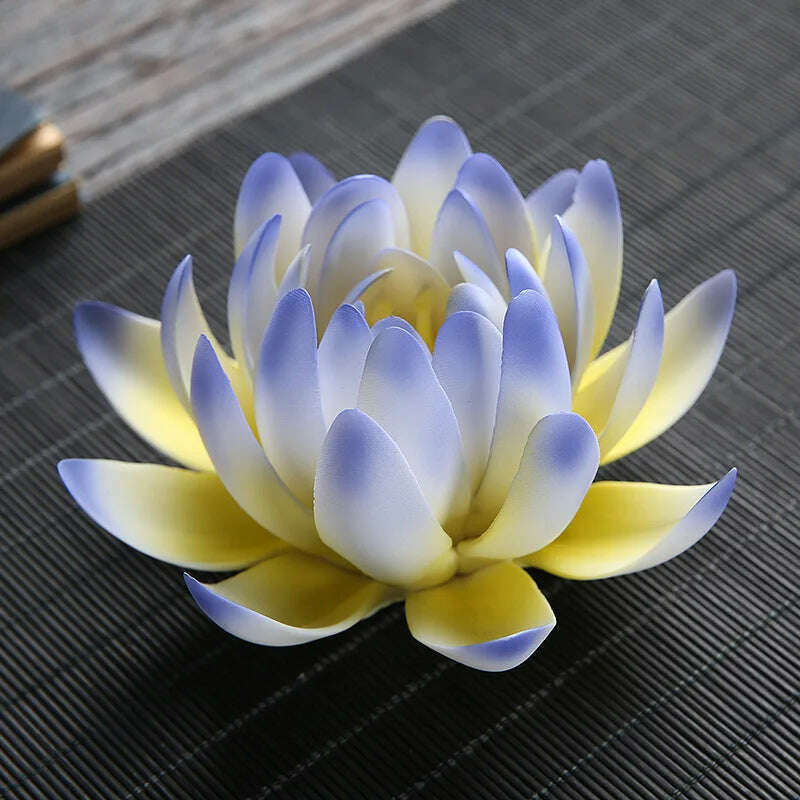 Zen Ceramic Censer Handicrafts Home Ornaments Water Lily Incense Burner Lotus Incense Stick Holder - KIMLUD