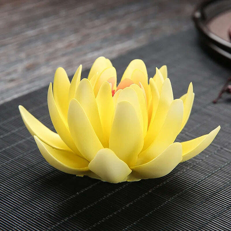 Zen Ceramic Censer Handicrafts Home Ornaments Water Lily Incense Burner Lotus Incense Stick Holder - KIMLUD