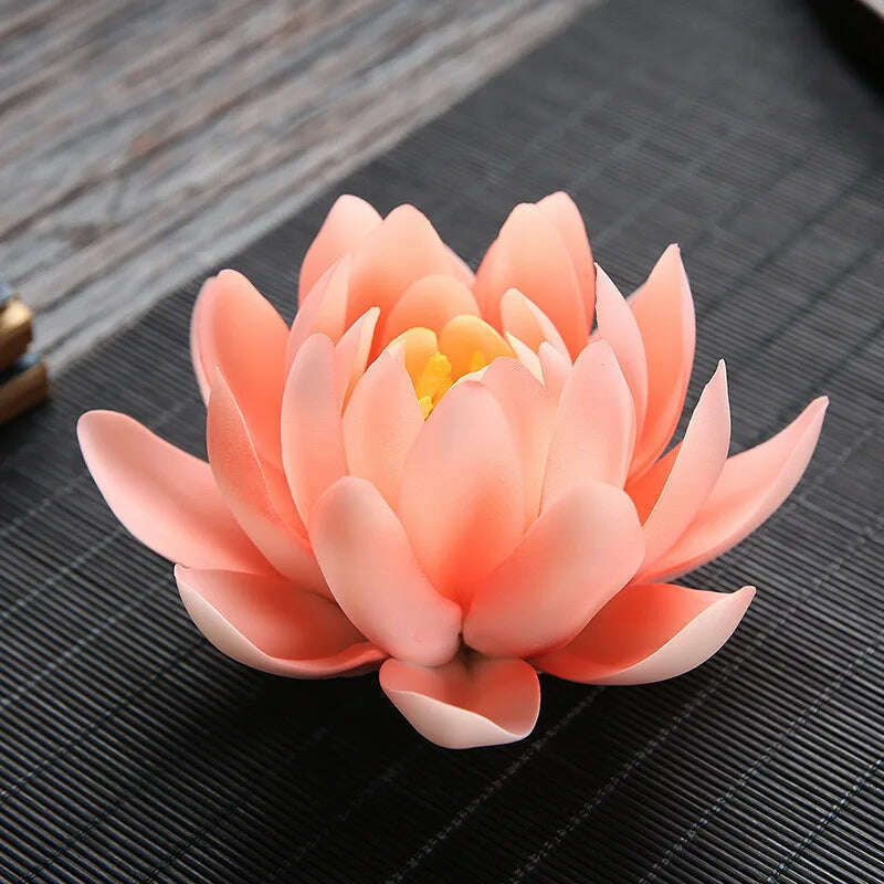 Zen Ceramic Censer Handicrafts Home Ornaments Water Lily Incense Burner Lotus Incense Stick Holder - KIMLUD