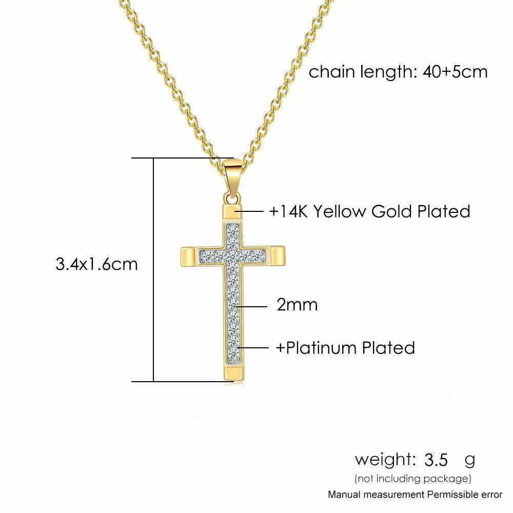 ZHOUYANG Pendant Necklace For Women Luxury Zircon Cross Light Gold Color Kpop Choker Chain Christmas Gift Jewelry Wholesale N221 - KIMLUD