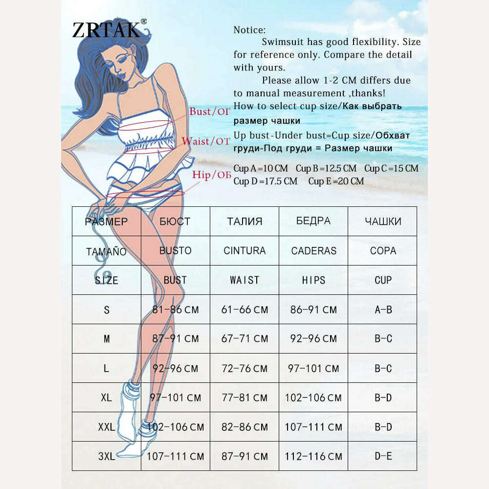 ZRTAK Lace Bikinis Sexy String Swimsuit Long Strap Swimwear Women Bathing Suit Summer Beachwear Print Bandage Bikini Set - KIMLUD