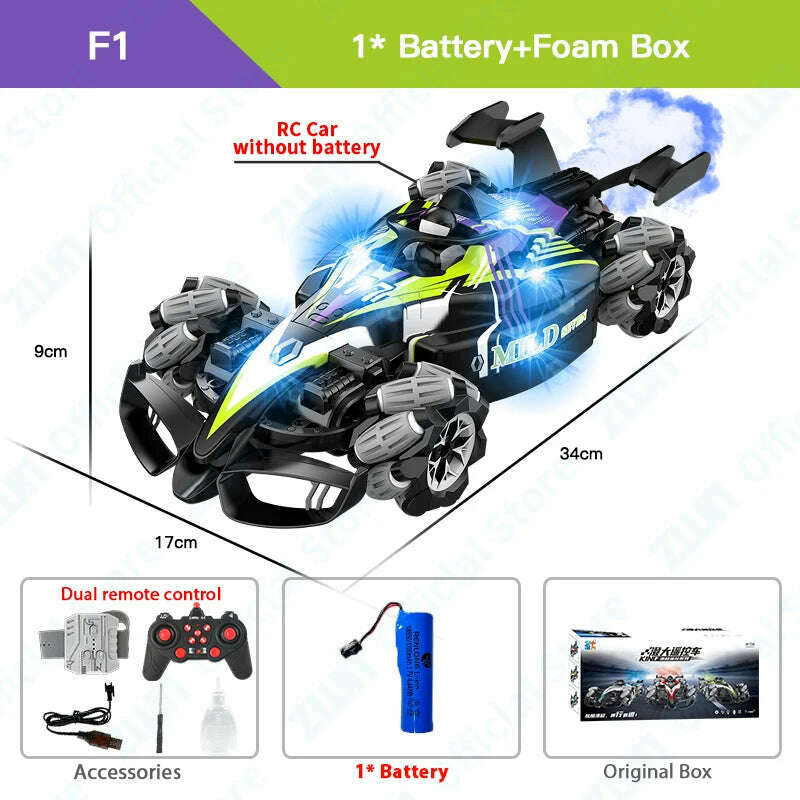 KIMLUD, ZWN F1 RC Drift Car With Music Led Lights 2.4G Glove Gesture Radio Remote Control Stunt Cars 4WD Electric Children Toy vs Wltoys, KIMLUD Womens Clothes