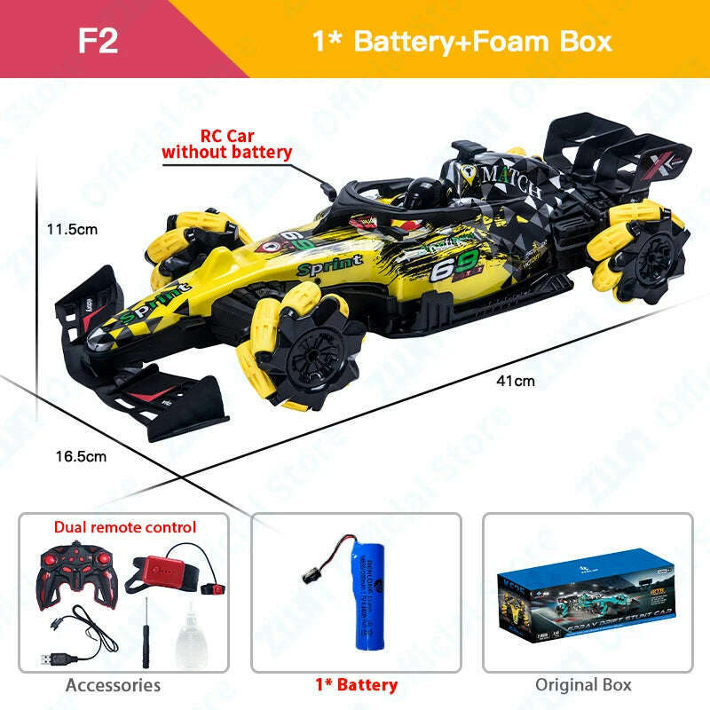 KIMLUD, ZWN F1 RC Drift Car With Music Led Lights 2.4G Glove Gesture Radio Remote Control Stunt Cars 4WD Electric Children Toy vs Wltoys, KIMLUD Womens Clothes